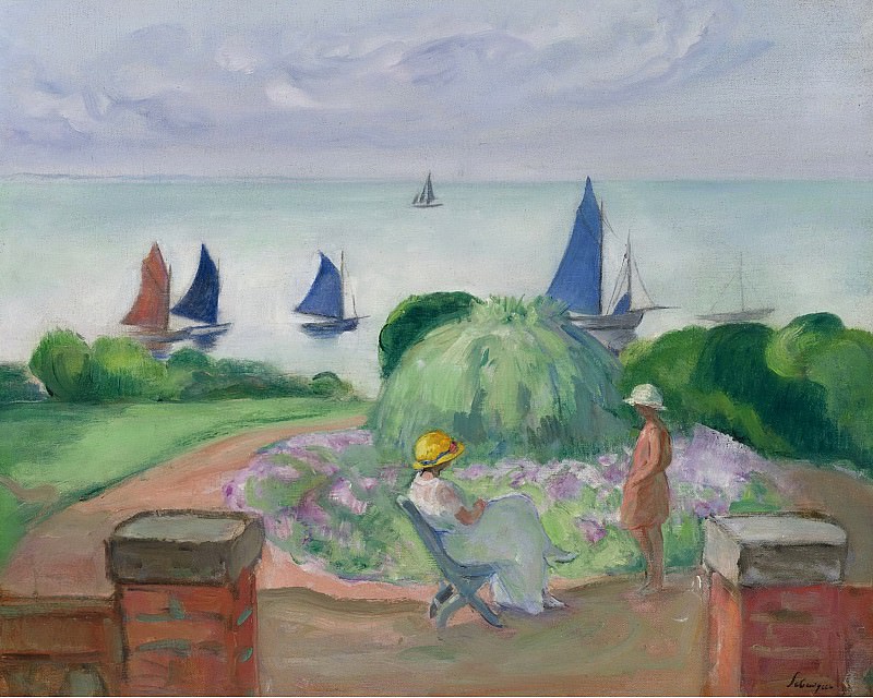 Henri Lebasque - At the Terrace at Prefailles, 1922. Картины с аукционов Sotheby’s