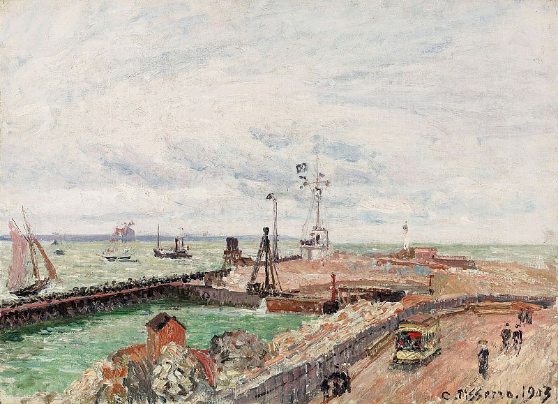 Camille Pissarro - The Pier and the Semaphore of Havre, 1903. Sotheby’s
