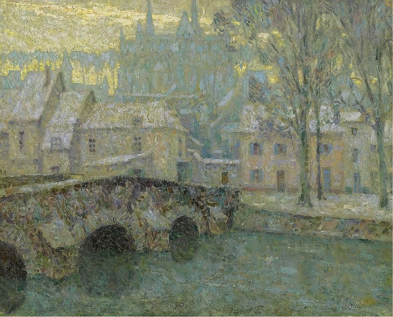 Henri Le Sidaner - Chartres in Snow, 1918. Sotheby’s