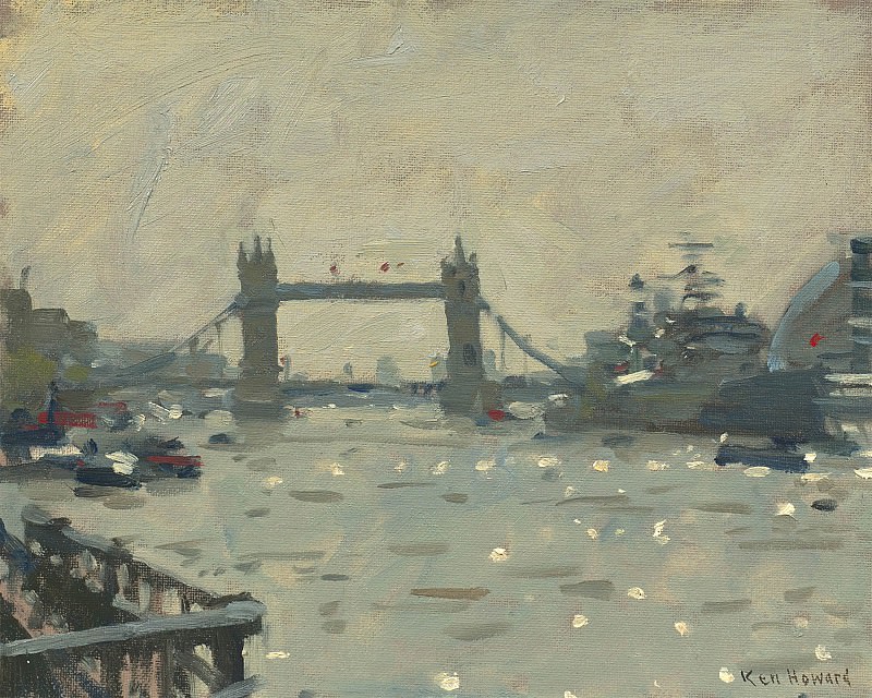 Ken Howard Tower Bridge looking east 41291 4426. часть 3 - европейского искусства Европейская живопись