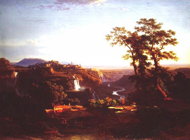 Johann Jakob Frey View of the Falls at Tivoli 32223 172. часть 3 - европейского искусства Европейская живопись