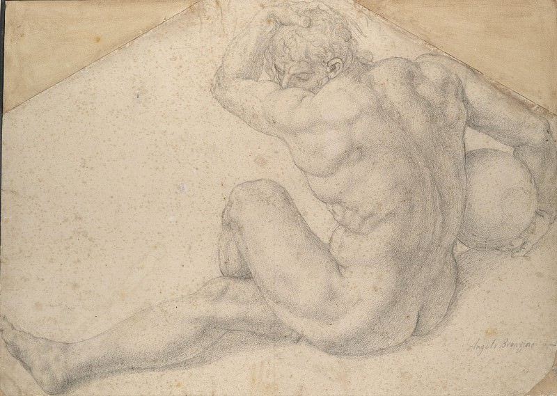 Il Bronzino Seated male nude 18614 172. часть 3 - европейского искусства Европейская живопись