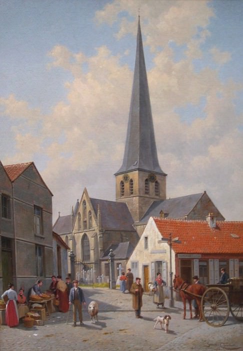 Jacques FranГ§ois CARABAIN Church of Sint Kwintens Lennik 41859 617. часть 3 - европейского искусства Европейская живопись