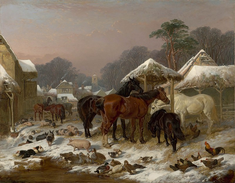 John Frederick Herring Snr The farmyard in winter 98759 20. часть 3 -- European art Европейская живопись
