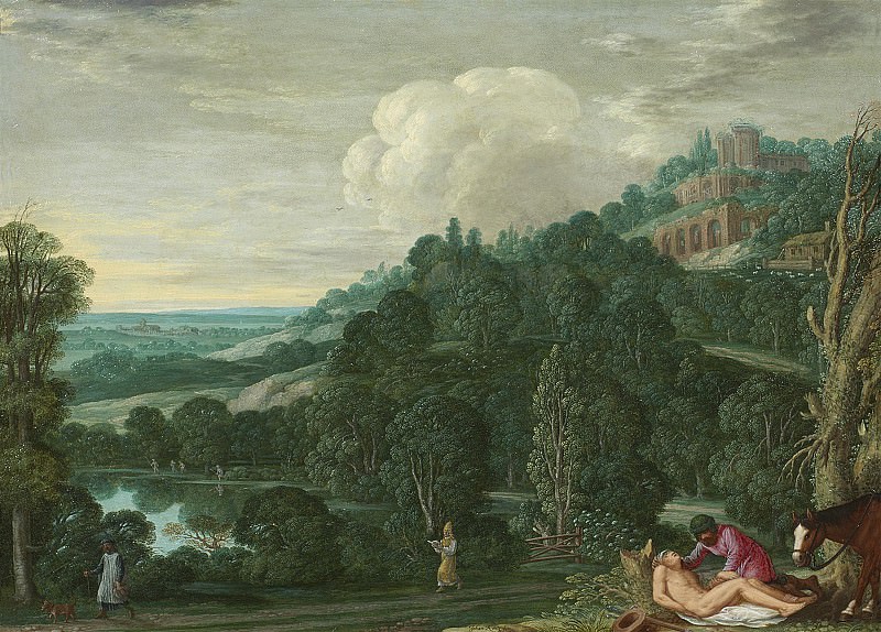 Johann Konig An extensive landscape with the Good Samaritan 99239 20. часть 3 -- European art Европейская живопись