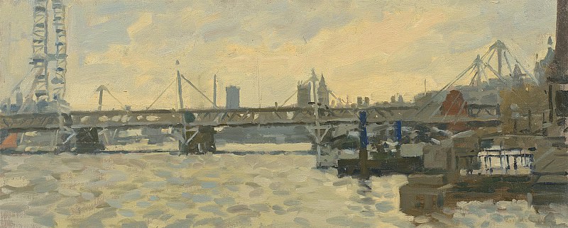 Ken Howard Thames at Hungerford Bridge 98980 20. часть 3 - европейского искусства Европейская живопись