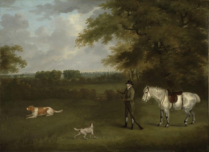 John Nost Sartorius A sportsman with his dogs and a pony in a wooded landscape 100019 20. часть 3 -- European art Европейская живопись