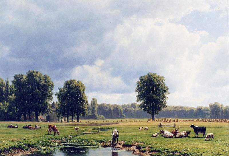 Jacob Jan van der Maaten Dutch Landscape with Cattle 12168 2426. часть 3 - европейского искусства Европейская живопись