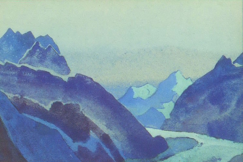 The Himalayas # 236 Gorge in the moonlight. Roerich N.K. (Part 4)