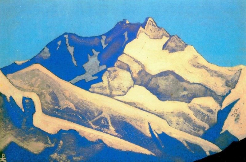 Vertex Kanchenjunga # 11 Top of Kinchenjunga (Snow tops on turquoise sky). Roerich N.K. (Part 4)