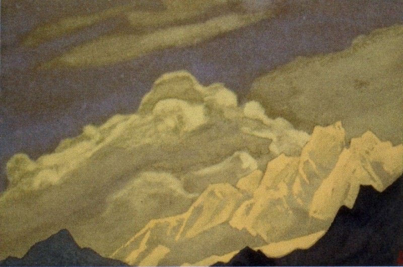Гималаи #124 Гималаи (Облака над вершиной). Рерих Н.К. (Часть 4)