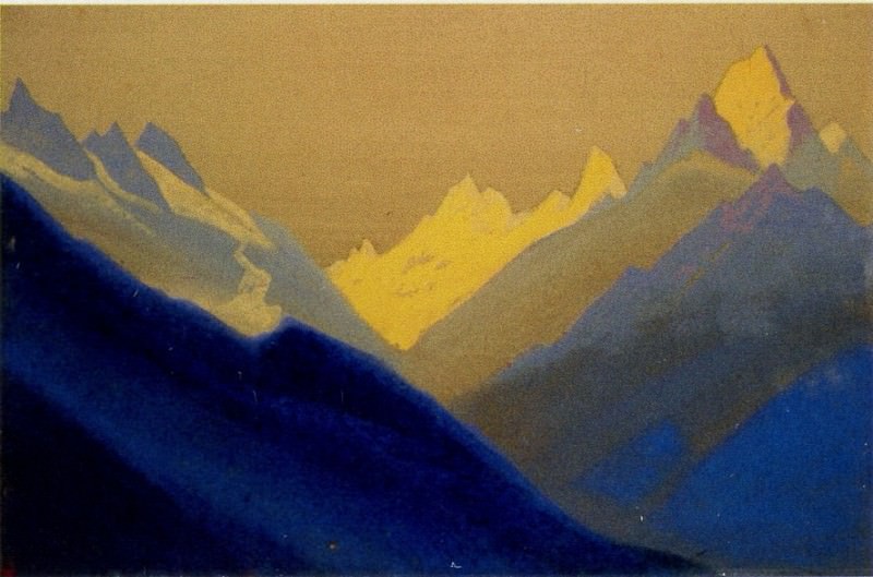 Himalayas # 63 Dawn in the Gorge. Roerich N.K. (Part 4)