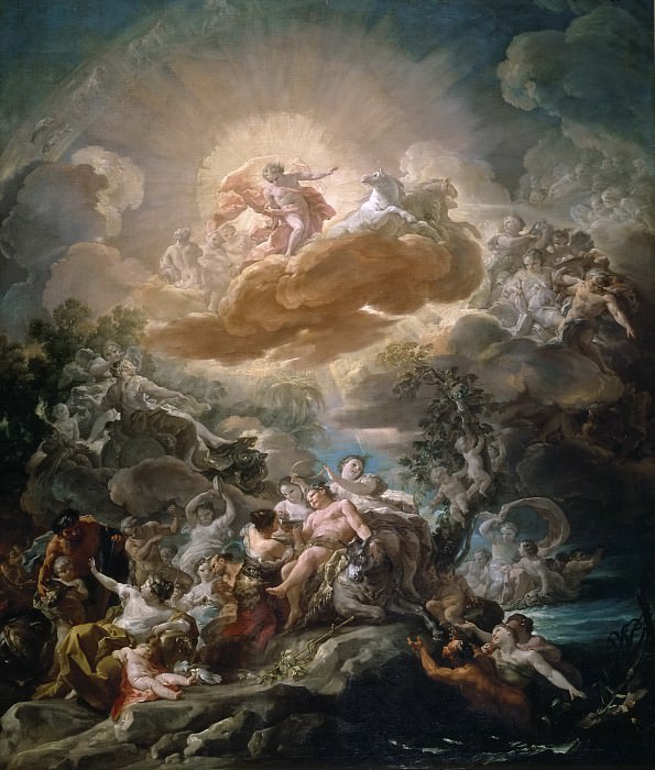 Giaquinto, Corrado -- El nacimiento del Sol y el triunfo de Baco. Part 1 Prado museum