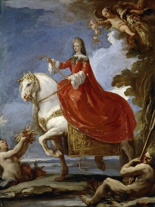 Джордано, Лука -- Мариана Нойбург, королева Испании, верхом. Часть 1 Музей Прадо