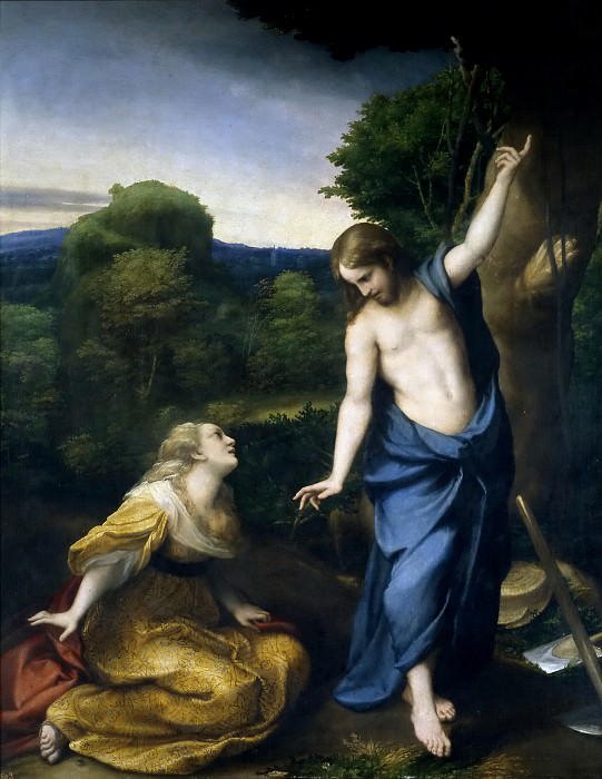 Correggio -- Noli me tangere. Part 1 Prado museum