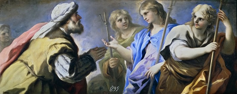 Giordano, Luca -- Abraham adorando a los tres ángeles. Part 1 Prado museum