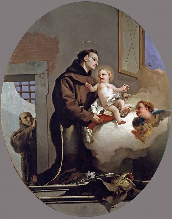 Тьеполо, Джованни Баттиста -- Св Антоний Падуанский с Младенцем Христом. Часть 1 Музей Прадо