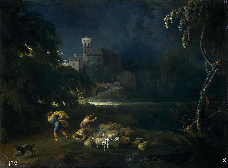 Dughet, Gaspard -- La tempestad. Part 1 Prado museum