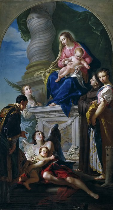 Cignaroli, Giambettino -- La Virgen con el Niño Jesús y varios santos. Part 1 Prado museum