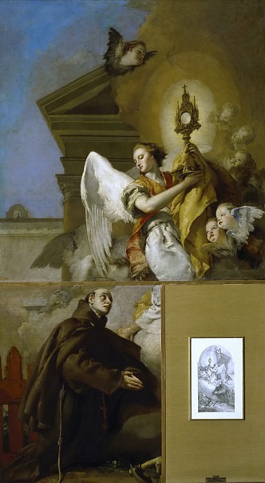 Tiepolo, Giambattista -- Visión de San Pascual Bailón. Part 1 Prado museum