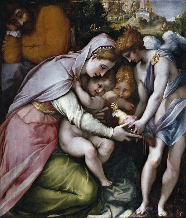 Сальвиати -- Святое Семейство с двумя ангелами. Часть 1 Музей Прадо