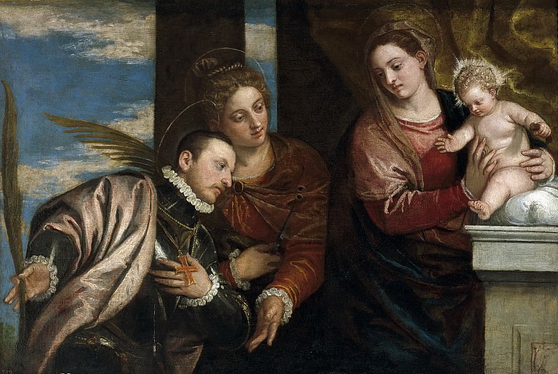 Veronese, Carletto -- La Virgen y el Niño con Santa Lucía y un santo mártir. Part 1 Prado museum