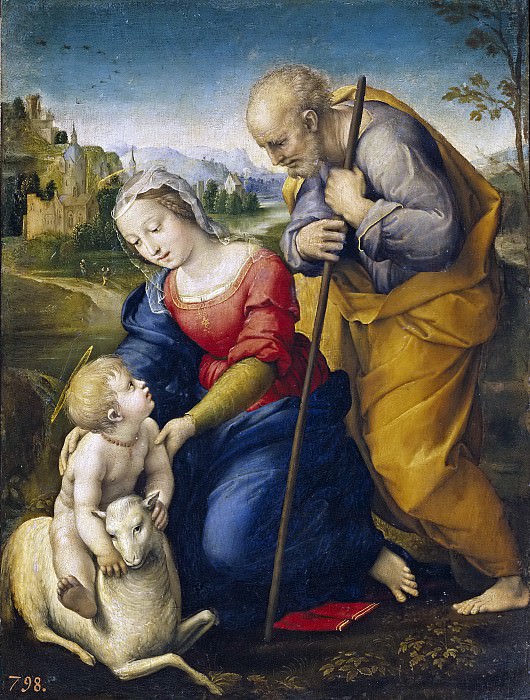 Sagrada Familia del Cordero. Raffaello Sanzio da Urbino) Raphael (Raffaello Santi