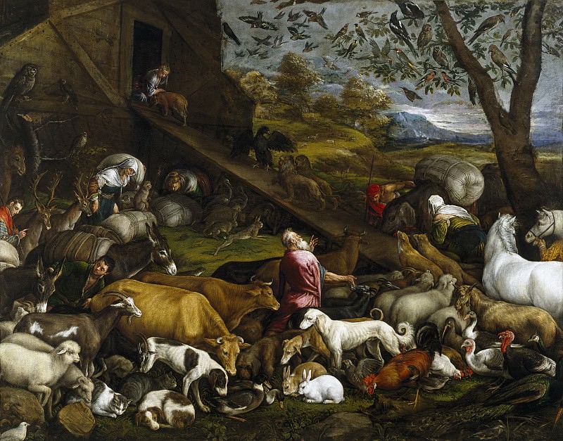 Bassano, Jacopo -- Entrada de los animales en el arca de Noé. Part 1 Prado museum