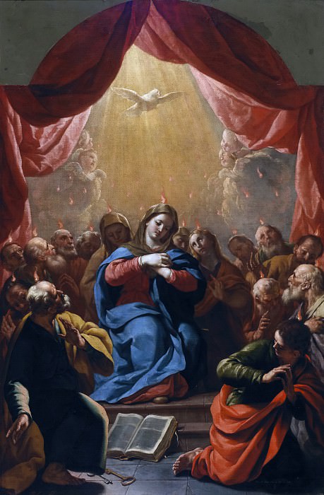 Palomino y Velasco, Acisclo Antonio -- Pentecostés. Part 1 Prado museum