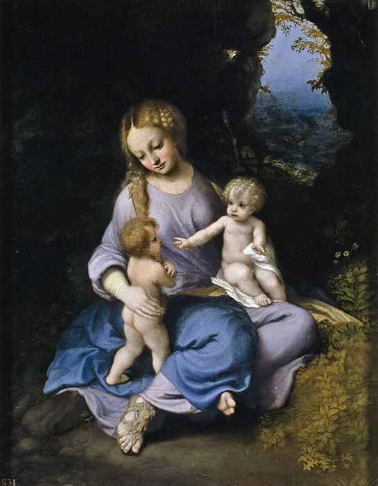 Correggio -- La Virgen, el Niño y San Juan. Part 1 Prado museum