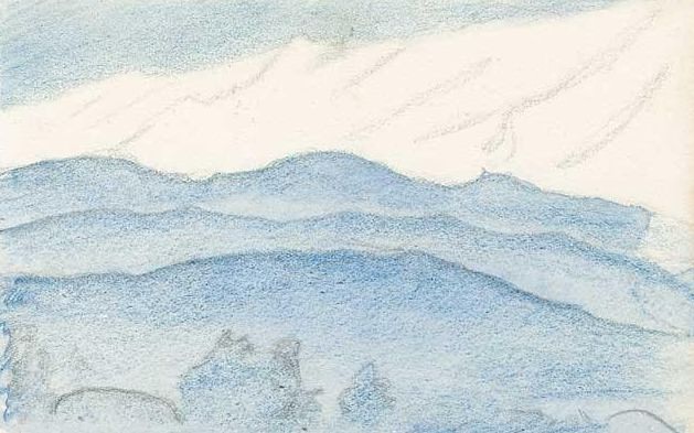 Outline of the mountain scenery (Gulmarg, Kashmir). Roerich N.K. (Part 3)