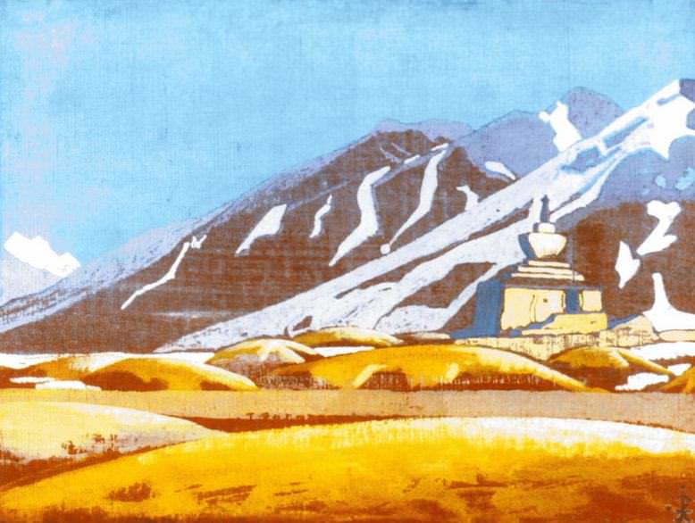 Stupa at the foot of the mountain. Roerich N.K. (Part 3)