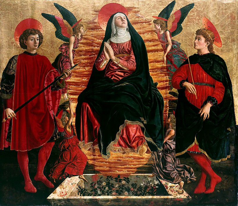 Andrea del Castagno (c.1422-1457) - Assumption of the Virgin with Saints Julian and Minias. Part 1