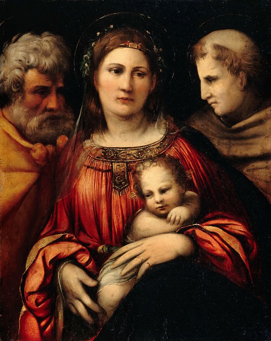 Dosso Dossi (1489-1542) - The Holy Family with St. Francis. Part 1