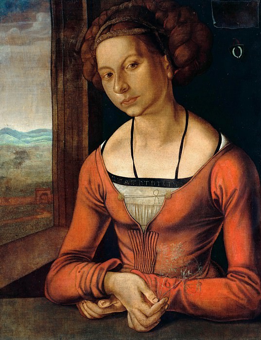 Albrecht Durer (1471-1528) - Portrait of a woman with braided hair. Part 1