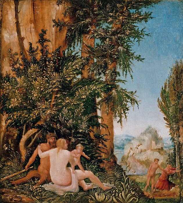 Albrecht Altdorfer (c.1480-1538) - Landscape with Satyr Family. Part 1
