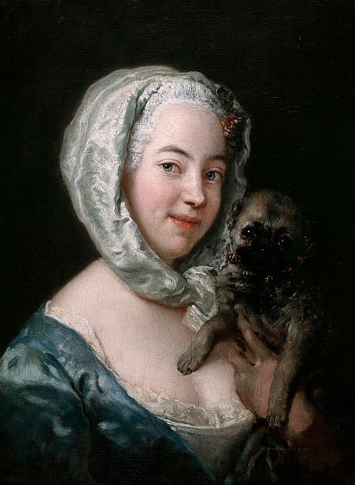 Antoine Pesne (1683-1757) - Granddaughter of the artist with Pug dog. Part 1