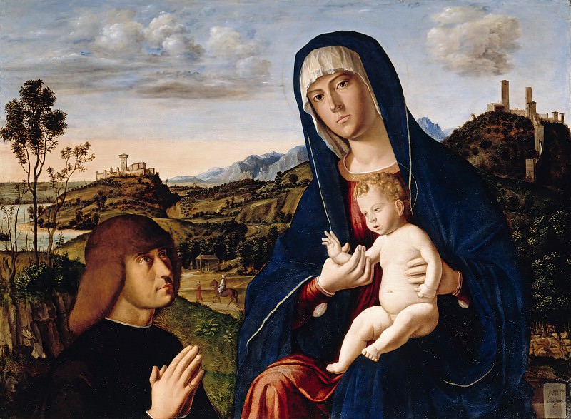 Giovanni Batista Cima (c.1459-1517-18) - The Virgin and Child and a Donor. Part 1