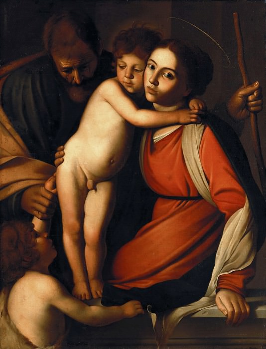 Караваджо (копия)(1571-1610) - Святое Семейство с маленьким Иоанном Крестителем. Часть 1
