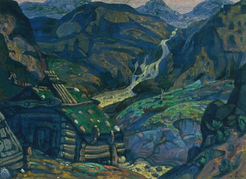 Mill in the mountains. Step 1-e. Roerich N.K. (Part 2)