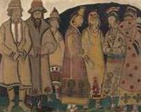 Crowd (Scene seven figures in costumes). Roerich N.K. (Part 2)