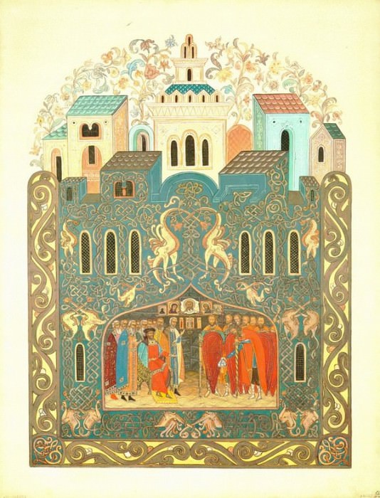 Arrival Novgorod (Arrival Duke Michael Tonsils CAMBIL Rus in Novgorod). Roerich N.K. (Part 2)