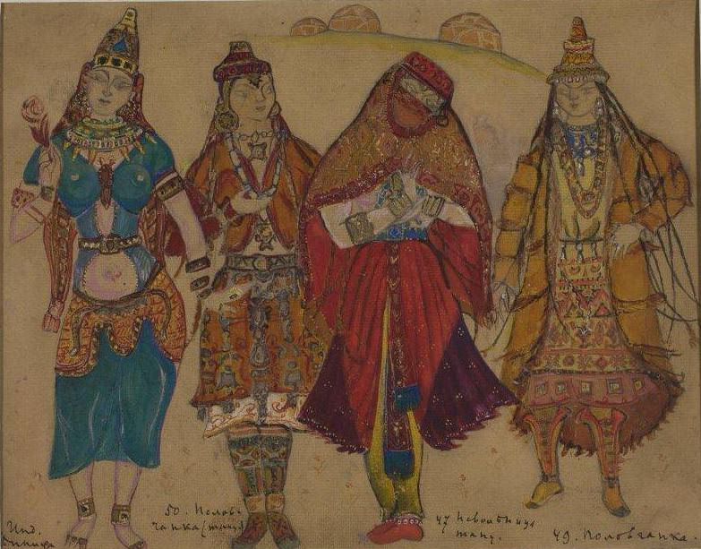 Costume (Polovchanka and Indian dancer). Roerich N.K. (Part 2)