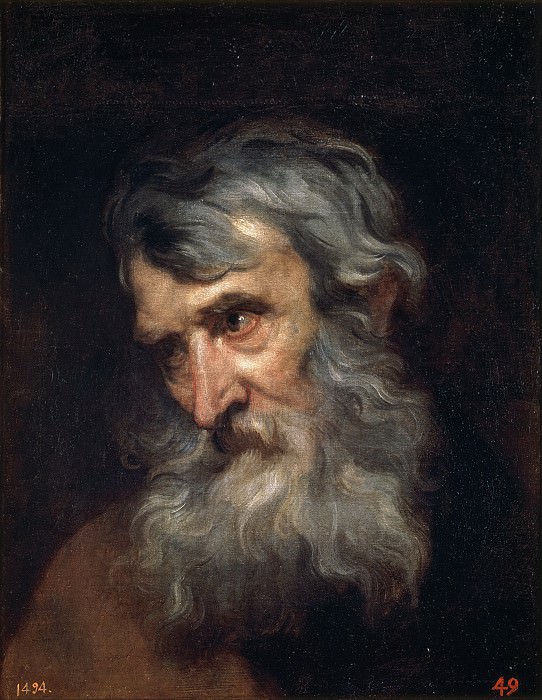 Dyck, Anton van -- Cabeza de anciano. Part 4 Prado Museum