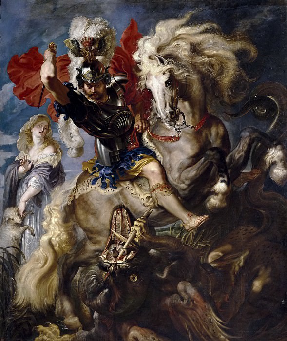 Rubens, Pedro Pablo -- Lucha de San Jorge y el dragón. Part 4 Prado Museum