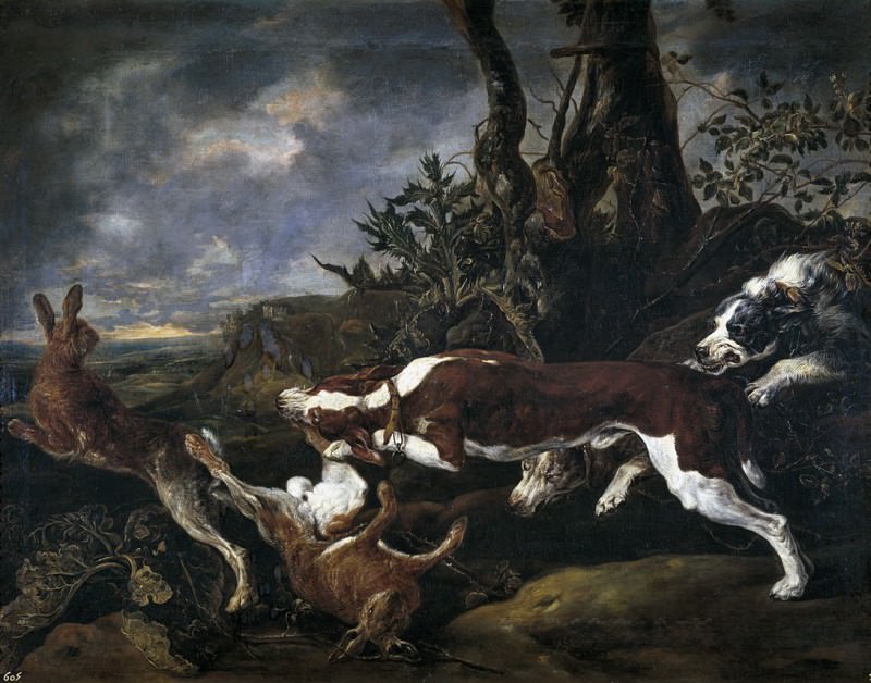 Fyt, Jan -- Liebres perseguidas por perros. Part 4 Prado Museum