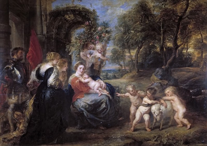 Rubens, Pedro Pablo -- Descanso en la Huida a Egipto con santos. Part 4 Prado Museum