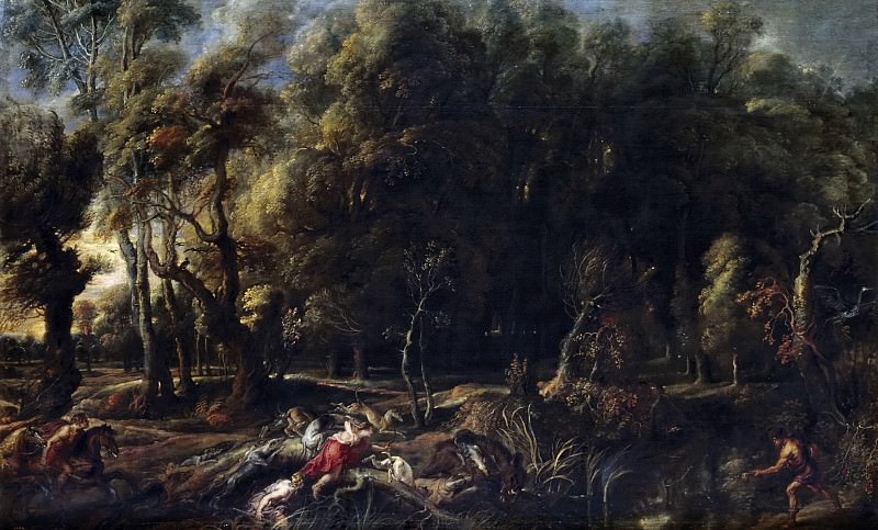 Rubens, Pedro Pablo -- Atalanta y Meleagro cazando el jabalí de Calidón. Part 4 Prado Museum