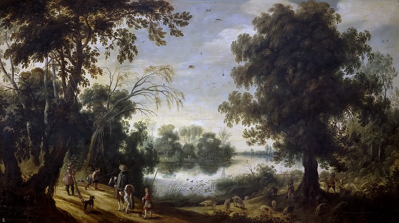 Vrancx, Sebastian -- Paisaje con lago. Part 4 Prado Museum
