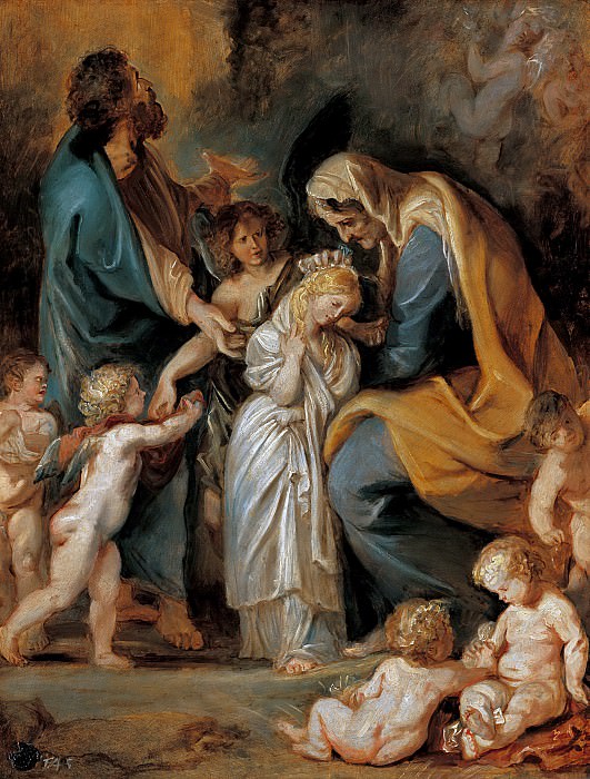 Украшение Мадонны цветами. 1610. 64х49. М Лихтенштейн. Peter Paul Rubens